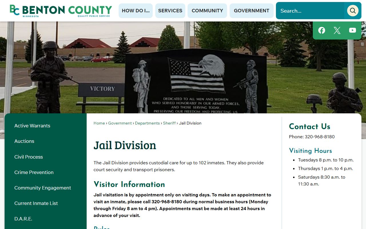 Benton County Jail Division page