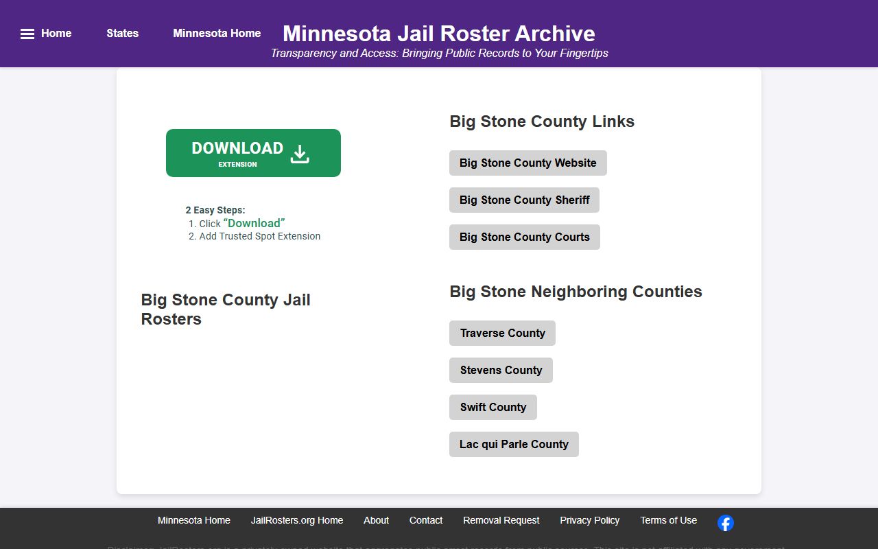 Big Stone County jail rosters archive