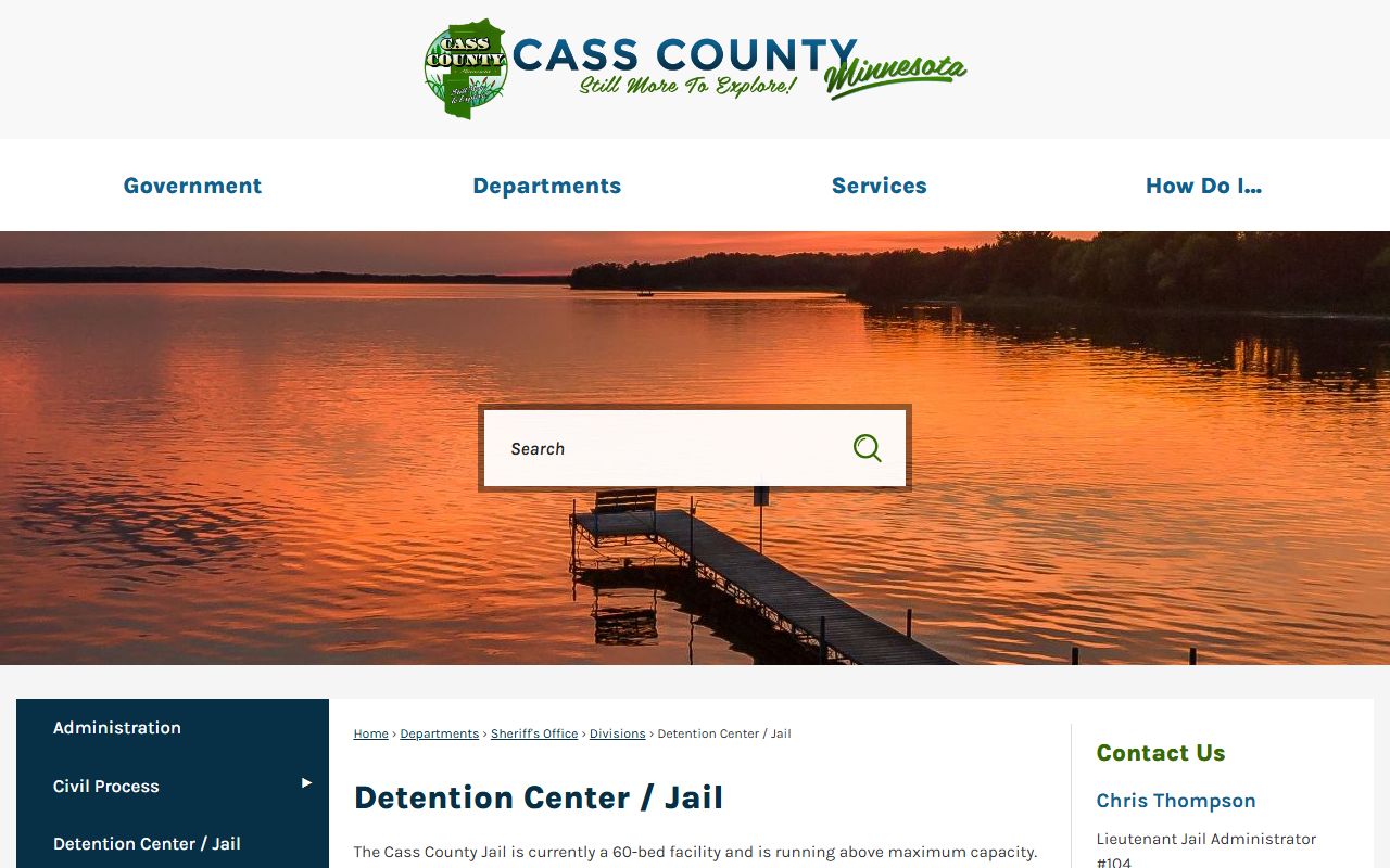 Cass County Detention Center and Jail page