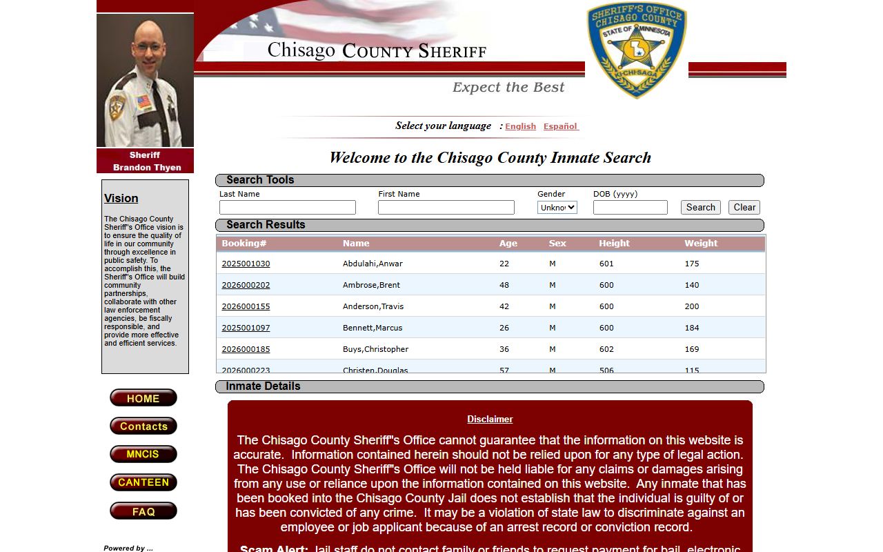 Chisago County Inmate Locator