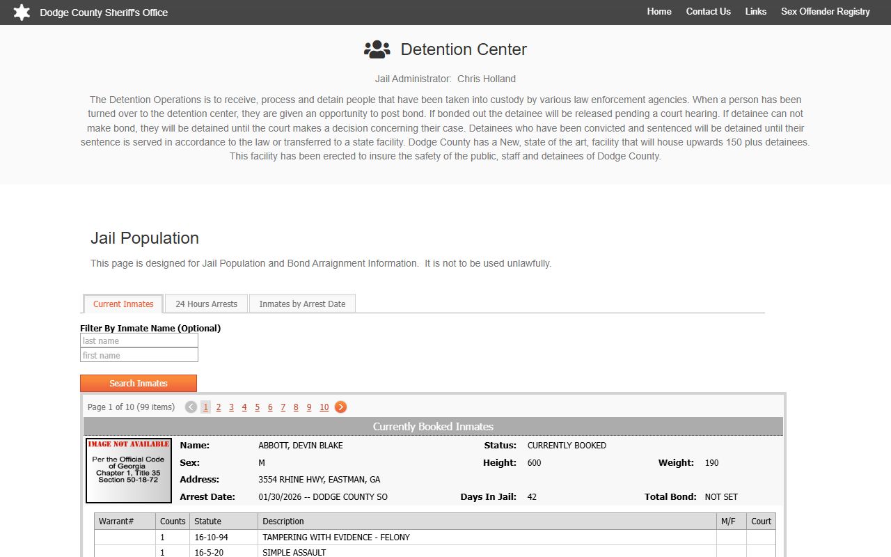 dodge county sheriff jail population dodge county booking releases