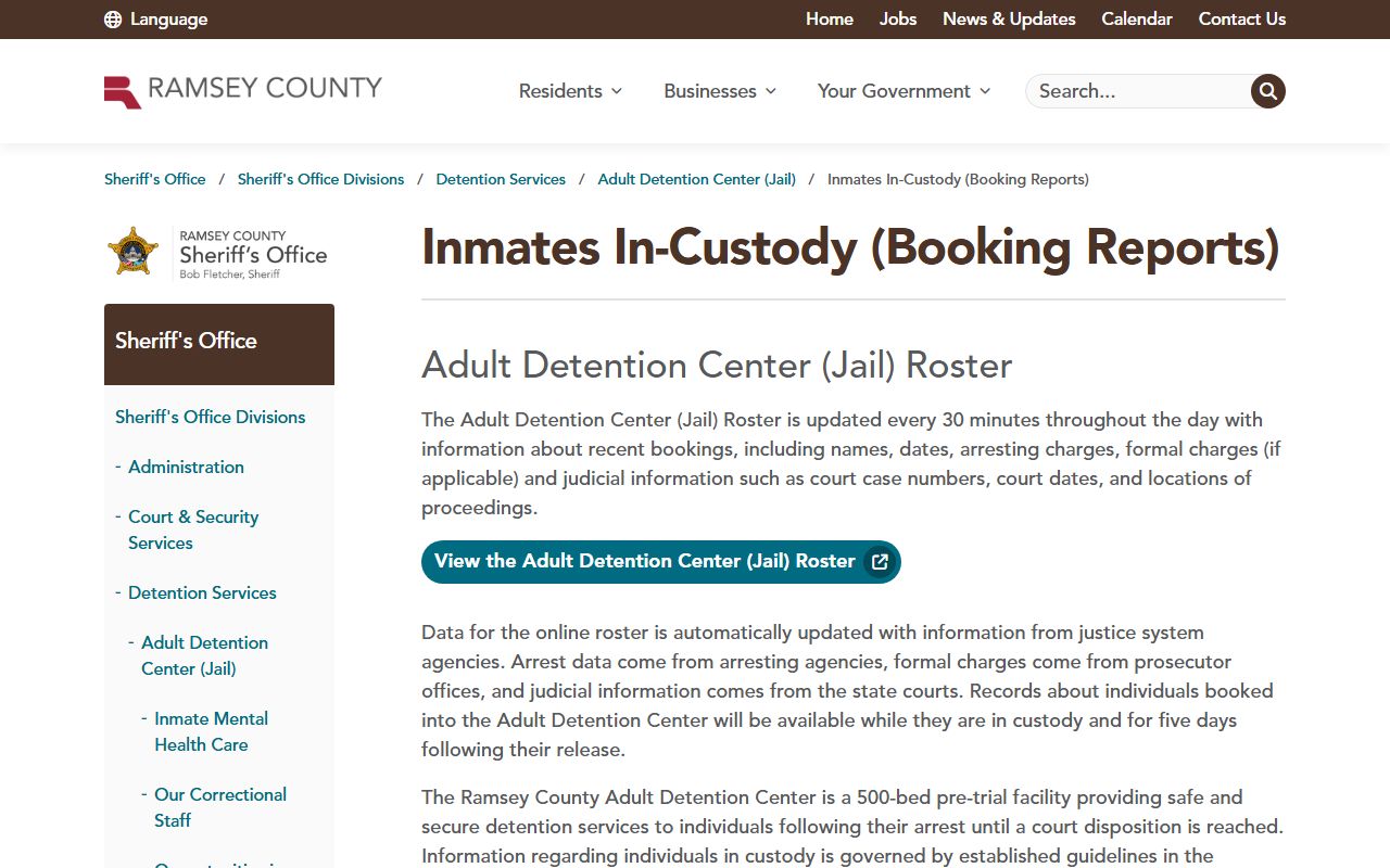 ramsey county sheriff inmate custody reports ramsey county booking releases
